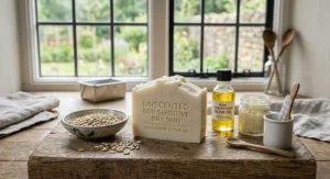 Fragrance-free natural bar soap for dry skin and sensitive skin types made using traditional cold process methods.