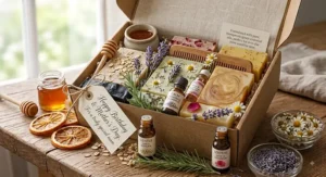 Aromatherapy handmade soap bar gift set enriched with essential oils for sensitive skin.