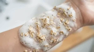 Organic soap for eczema creating a soft, non-drying foam for sensitive skin types.