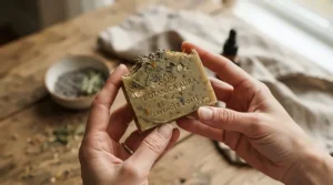 A soothing soap for psoriasis designed to help comfort scaly skin and reduce irritation.